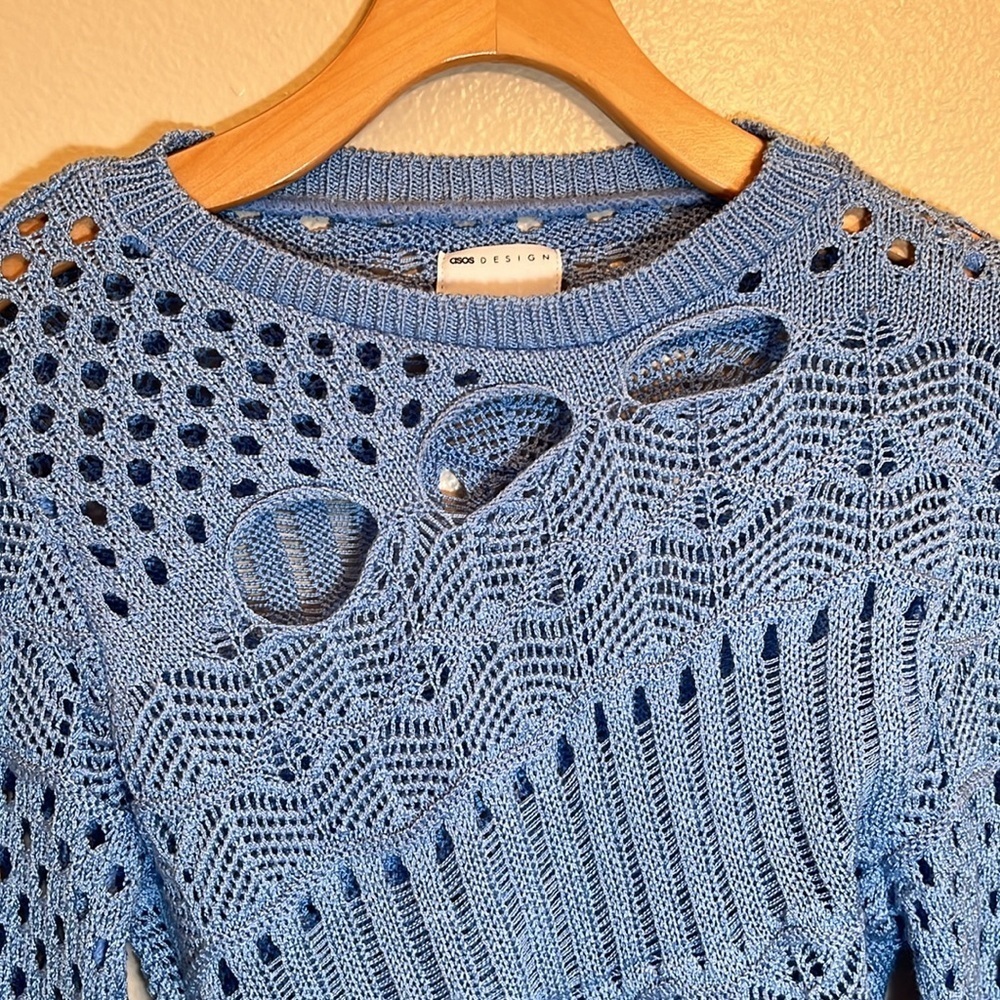 ASOS Design Blue Crop Sweater - Picture 2 of 12